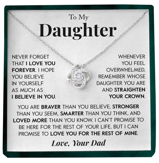 To My Daughter | "I Believe In You" | Love Knot Necklace
